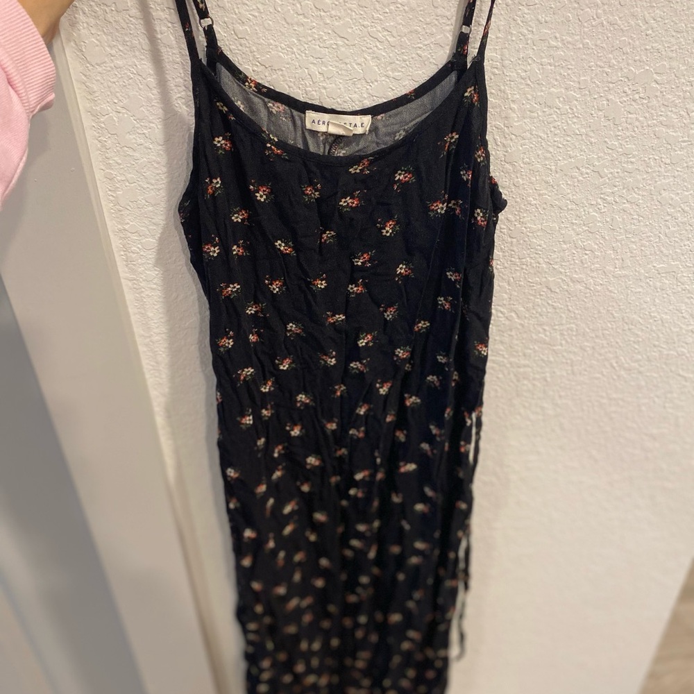 Aeropostale Black and Gold Sleeveless Maxi Sundress